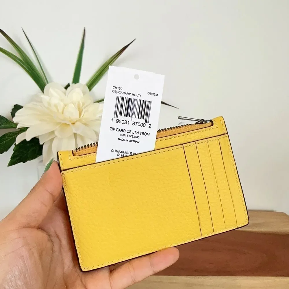 NWT Coach Zip Card‎ Case With Trompe L'oeil Print
